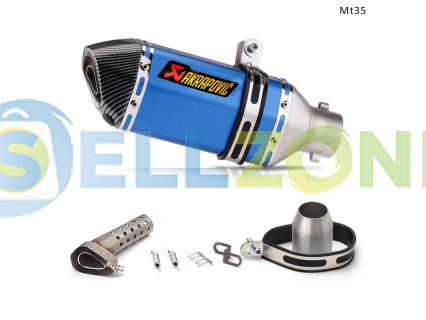 Εξάτμιση AKRAPOVIC σπορ τελικό για μοτοσικλέτα 300 mm, carbon μπλε - Mt35